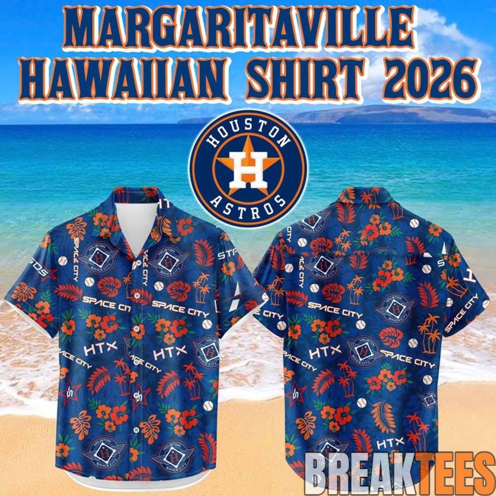 Houston Astros Margaritaville Hawaiian Shirt Unisex T-shirt, Sweatshirt, Hoodie, Long Sleeve Tee - T-Shirt, Sweatshirt, Hoodie