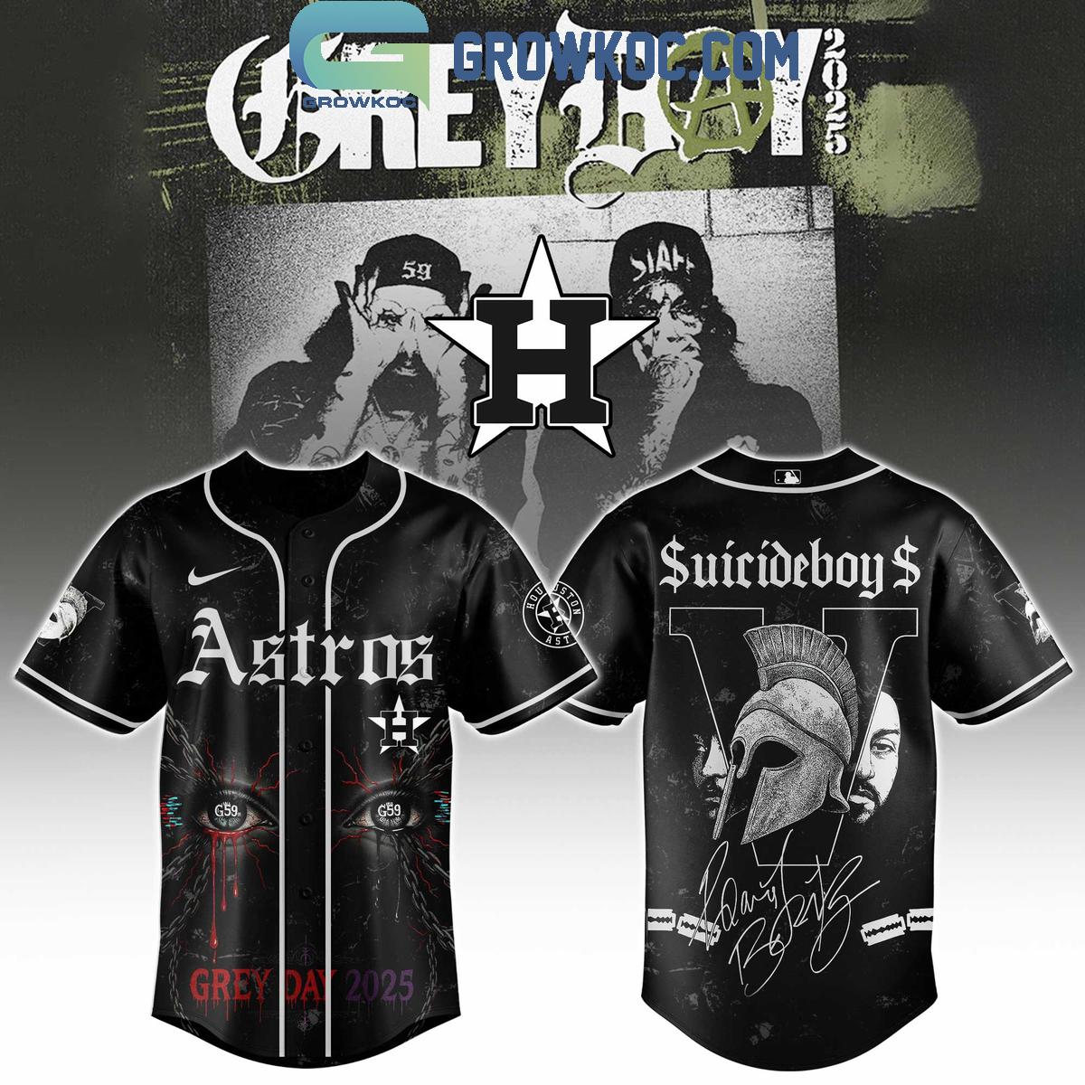 Houston Astros Mix Suicideboys Grey Day 2025 Baseball Jersey Unisex T-shirt, Sweatshirt, Hoodie, Long Sleeve Tee - T-Shirt, Sweatshirt, Hoodie