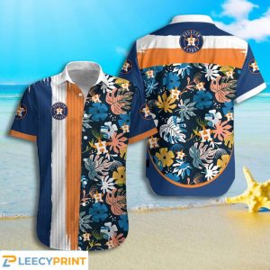 Houston Astros Tropical Leaves Short Sleeves Hawaiian Shirt, Houston Astros Hawaiian Shirt - T-Shirt, Sweatshirt, Hoodie
