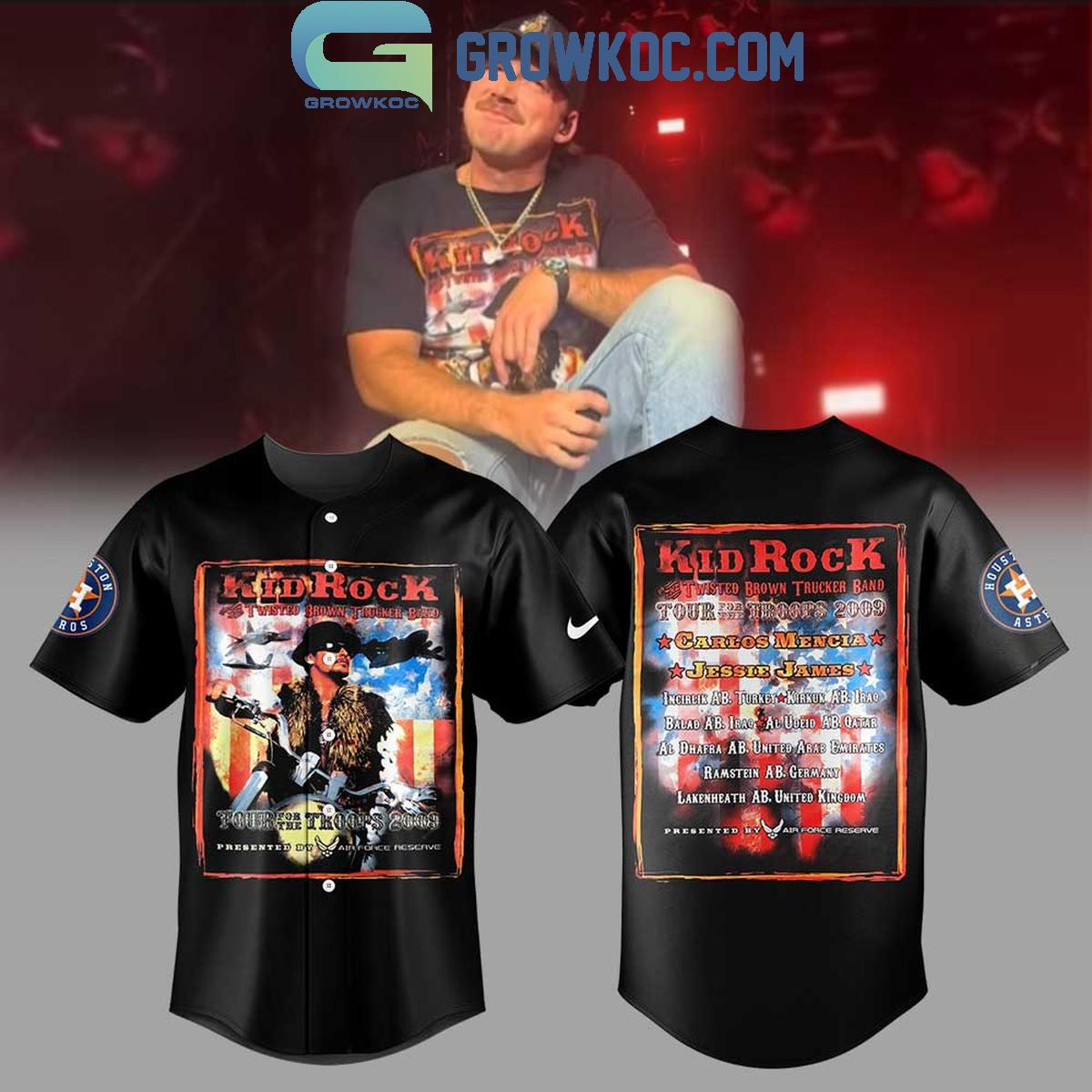 Houston Astros x Bryan Im The Problem Tour Kid Rock Black Baseball Jersey Unisex T-shirt, Sweatshirt, Hoodie, Long Sleeve Tee - T-Shirt, Sweatshirt, Hoodie