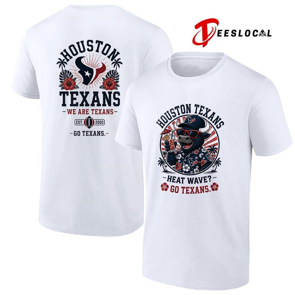 Houston Texans heat wave beach vibes mascot shirt Unisex T-shirt, Sweatshirt, Hoodie, Long Sleeve Tee - T-Shirt, Sweatshirt, Hoodie