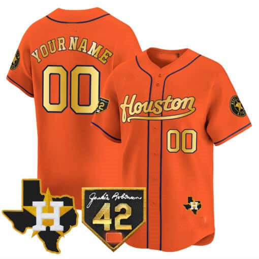 Custom Houston Astros 2024 Jackie Robinson Patch Vapor Premier Limited ¨C All Stitched Baseball Jersey baseball jersey product view 2
