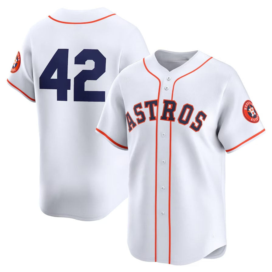 Houston Astros 2024 #42 Jackie Robinson Day Home Limited Jersey ¨C White Stitches Baseball Jerseys baseball jersey product view 1