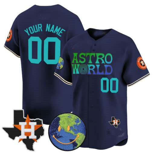 Custom Houston Astros Cactus Jack Astro World Vapor Premier Limited ¨C All Stitched Baseball Jersey baseball jersey product view 3