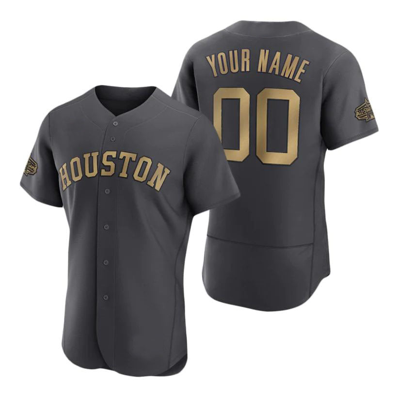 Custom Houston Astros Baseball Jerseys Gray 2022 All Star Game Stitched Jerseys Elite baseball jersey product view 1