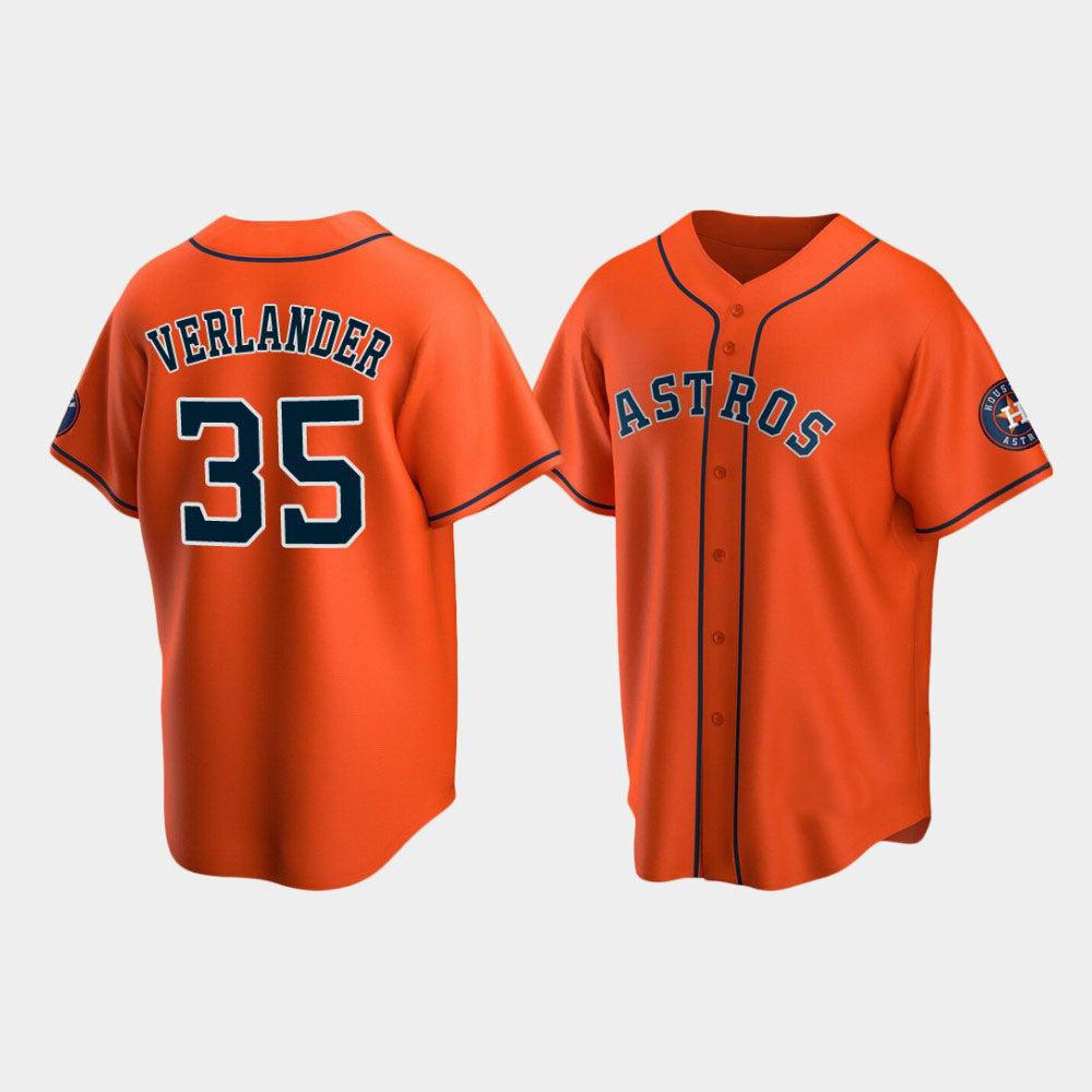 Baseball Houston Astros #35 Justin Verlander Orange Stitched Jerseys baseball jersey product view 1
