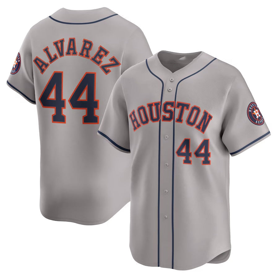 Houston Astros #44 Yordan Alvarez Road Limited Player Jersey - Gray Stitched Baseball Jersey baseball jersey product view 1