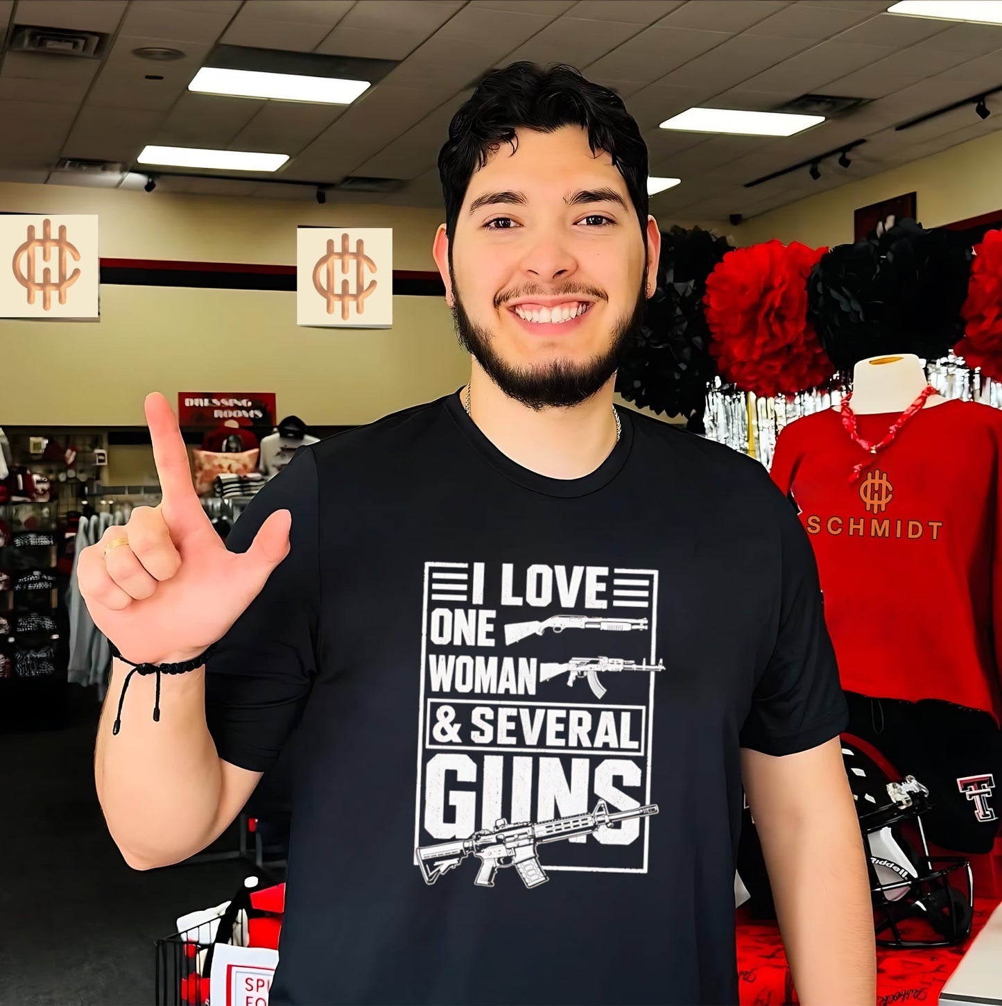 I Love One Woman & Several Guns 2nd Amendment Graphic shirt Unisex T-shirt, Sweatshirt, Hoodie, Long Sleeve Tee - T-Shirt, Sweatshirt, Hoodie