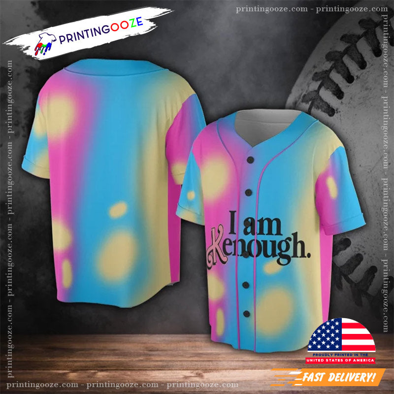 I Am Kenough Barbenheimer Movie Baseball Jersey Unisex T-shirt, Sweatshirt, Hoodie, Long Sleeve Tee - T-Shirt, Sweatshirt, Hoodie