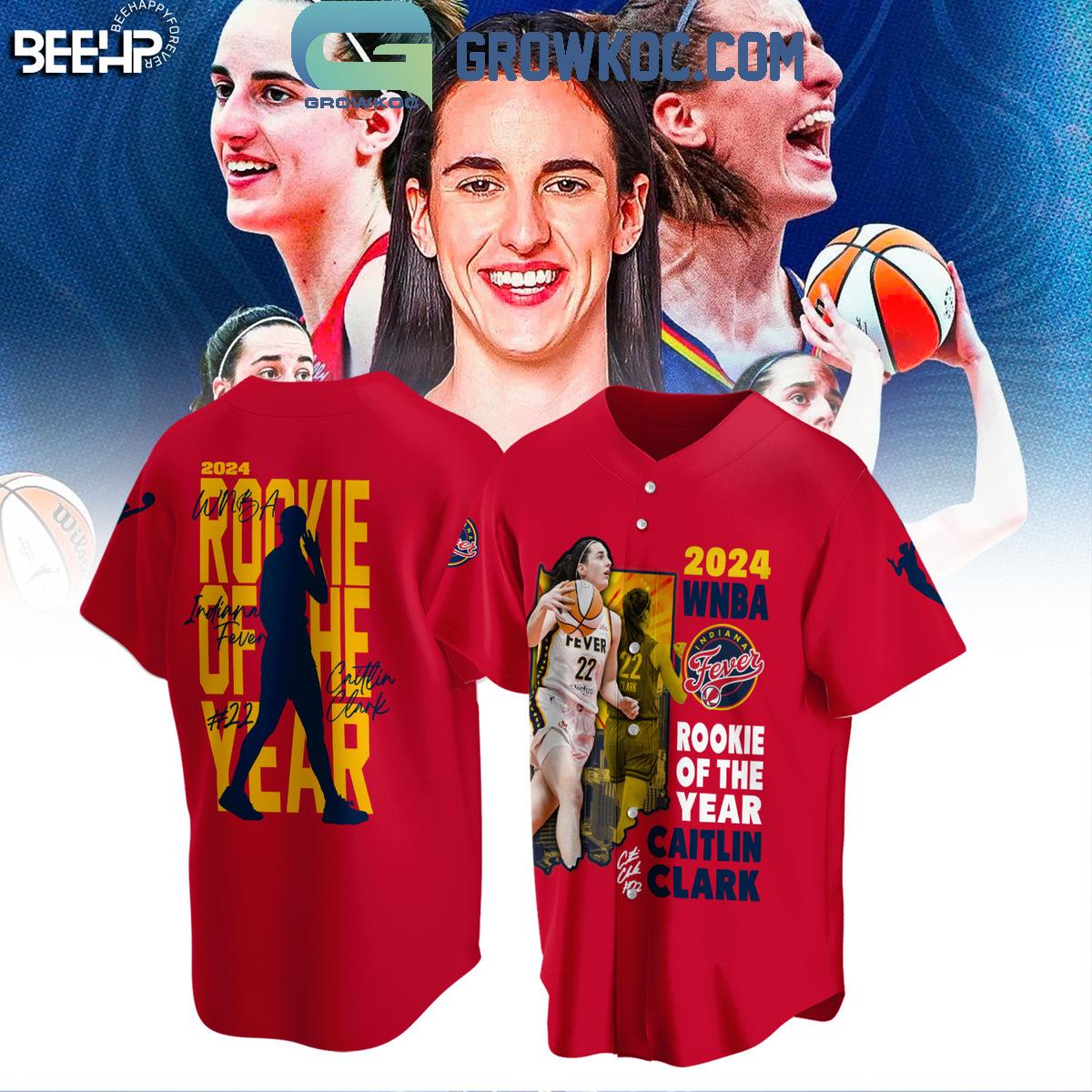 Indiana Fever Caitlin Clark 2024 WNBA Rookie Of The Year Baseball Jersey Unisex T-shirt, Sweatshirt, Hoodie, Long Sleeve Tee - T-Shirt, Sweatshirt, Hoodie