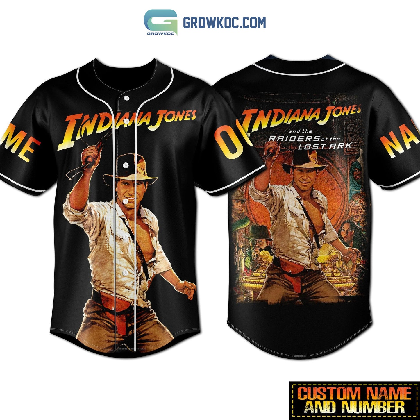 Indiana Jones And The Raiders Of The Lost Ark Personalized Baseball Jersey Unisex T-shirt, Sweatshirt, Hoodie, Long Sleeve Tee - T-Shirt, Sweatshirt, Hoodie