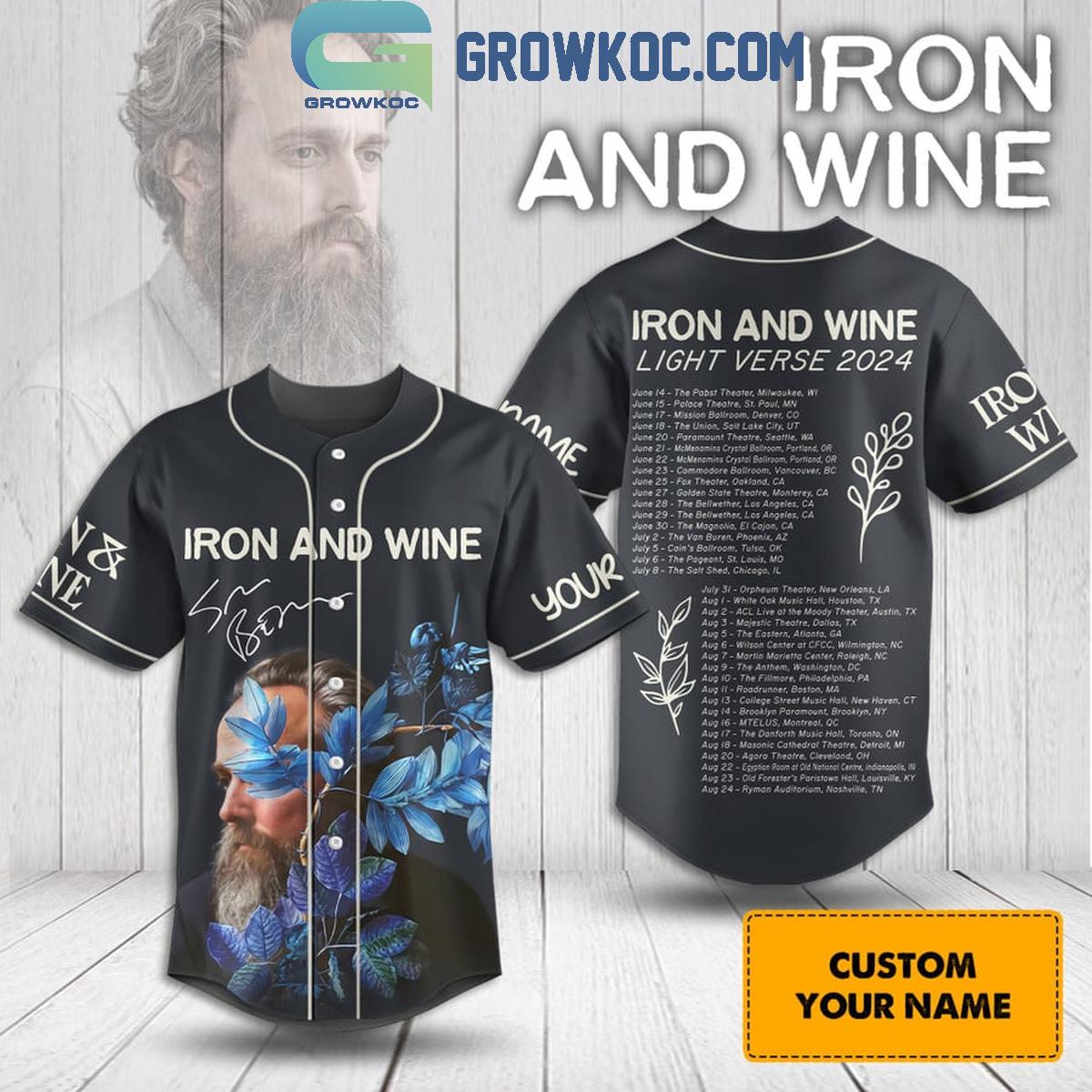 Iron And Wine Light Verse 2024 Personalized Baseball Jersey Unisex T-shirt, Sweatshirt, Hoodie, Long Sleeve Tee - T-Shirt, Sweatshirt, Hoodie