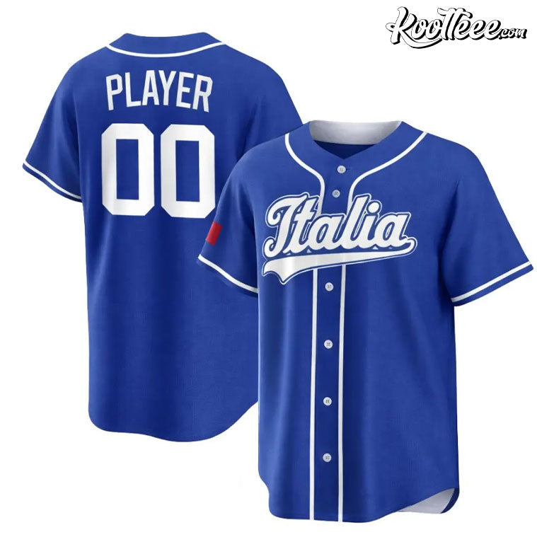Italia Team Uniform Custom Name Number Baseball Jersey Unisex T-shirt, Sweatshirt, Hoodie, Long Sleeve Tee - T-Shirt, Sweatshirt, Hoodie