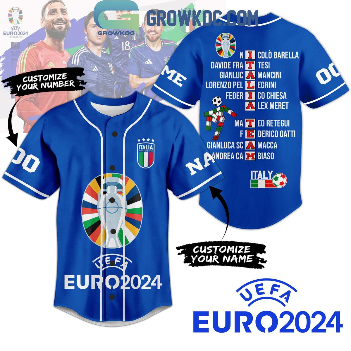 Italy Team European Football Championship UEFA EURO 2024 Personalized Baseball Jersey Unisex T-shirt, Sweatshirt, Hoodie, Long Sleeve Tee - T-Shirt, Sweatshirt, Hoodie
