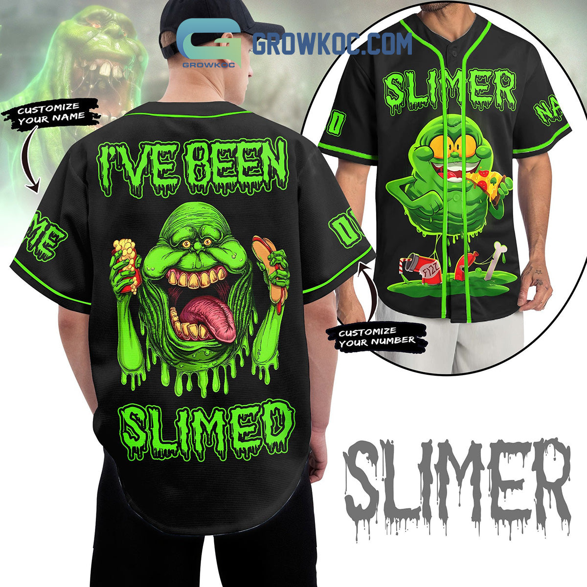 Ive Been Slimer Monster Personalized Baseball Jersey Unisex T-shirt, Sweatshirt, Hoodie, Long Sleeve Tee - T-Shirt, Sweatshirt, Hoodie
