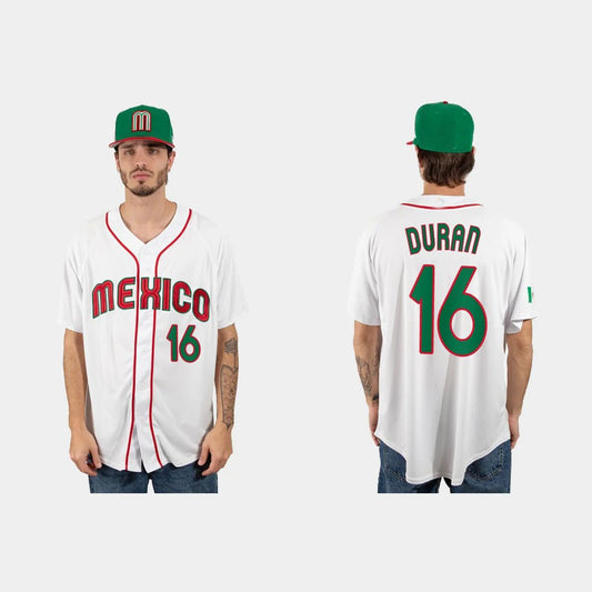 #16 JARREN DURAN MEXICO BASEBALL 2023 WORLD BASEBALL CLASSIC JERSEY ¨C WHITE Stitches Baseball Jerseys baseball jersey product view 1