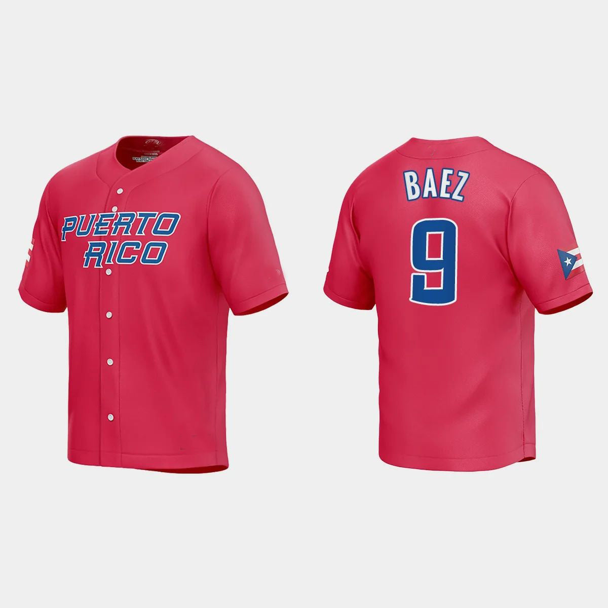 #9 JAVIER BAEZ PUERTO RICO BASEBALL 2023 WORLD BASEBALL CLASSIC JERSEY ¨C RED Stitches Baseball Jerseys baseball jersey product view 1