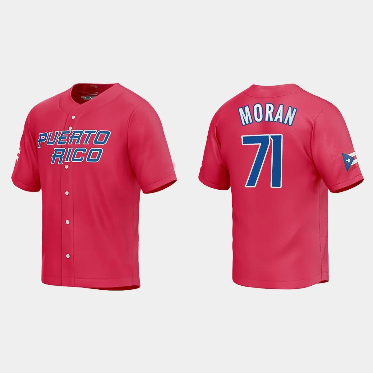 #71 JOVANI MORAN PUERTO RICO BASEBALL 2023 WORLD BASEBALL CLASSIC JERSEY ¨C RED Stitches Baseball Jerseys baseball jersey product view 1
