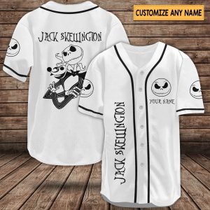 Jack Skellington Baseball Jersey Shirt, Baseball Jersey Shirt, Nightmare Before Christmas Baseball Jersey - T-Shirt, Sweatshirt, Hoodie