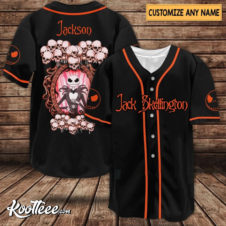 Jack Skellington Personalized Baseball Jersey Unisex T-shirt, Sweatshirt, Hoodie, Long Sleeve Tee - T-Shirt, Sweatshirt, Hoodie