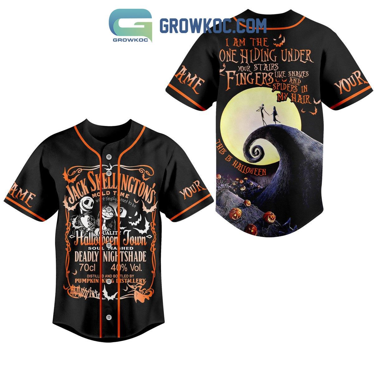 Jack Skellingtons This Is Halloween Personalized Baseball Jersey Unisex T-shirt, Sweatshirt, Hoodie, Long Sleeve Tee - T-Shirt, Sweatshirt, Hoodie