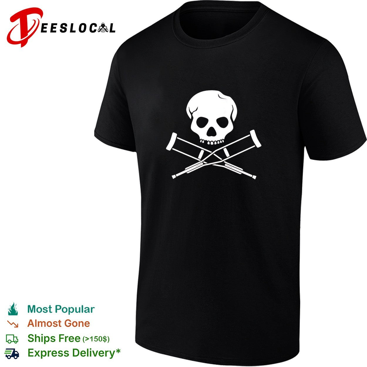 Jackass skull and crutches shirt Unisex T-shirt, Sweatshirt, Hoodie, Long Sleeve Tee - T-Shirt, Sweatshirt, Hoodie