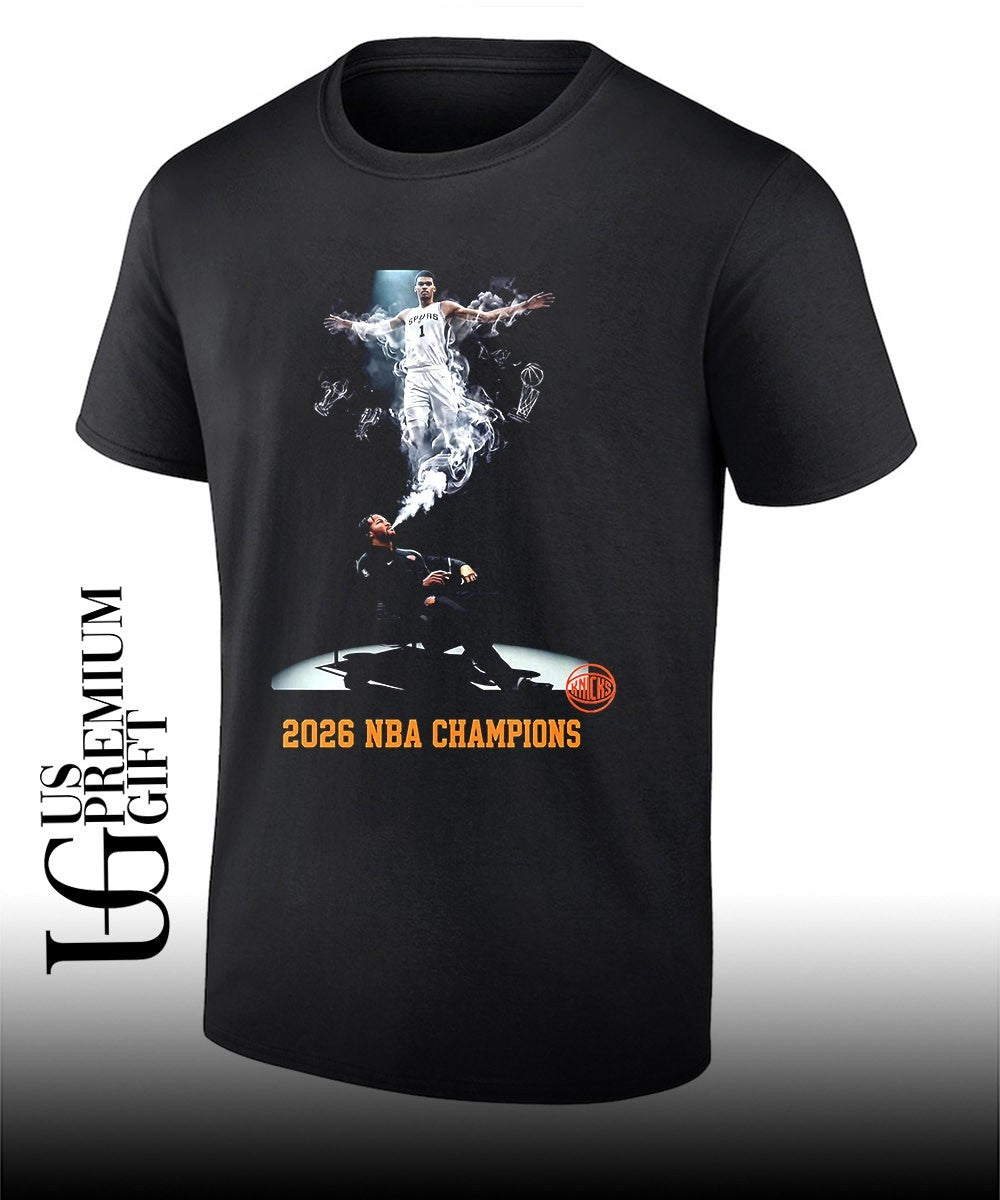 Jalen Brunson Knicks blow away Victor Wembanyama Spurs 2026 NBA Champions shirt Unisex T-shirt, Sweatshirt, Hoodie, Long Sleeve Tee - T-Shirt, Sweatshirt, Hoodie