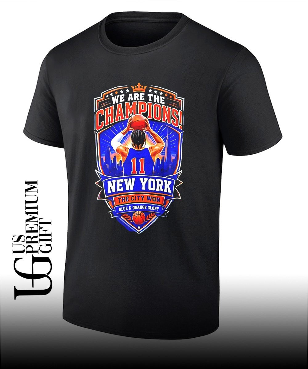 Jalen Brunson We Are The Champions New York The City Won Illustratrion 2026 shirt Unisex T-shirt, Sweatshirt, Hoodie, Long Sleeve Tee - T-Shirt, Sweatshirt, Hoodie