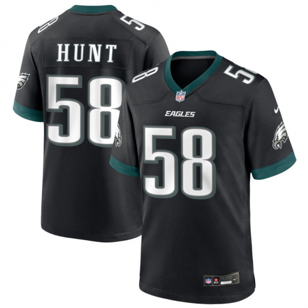 Jalyx Hunt Philadelphia Eagles Jersey - Black football jersey product view 1