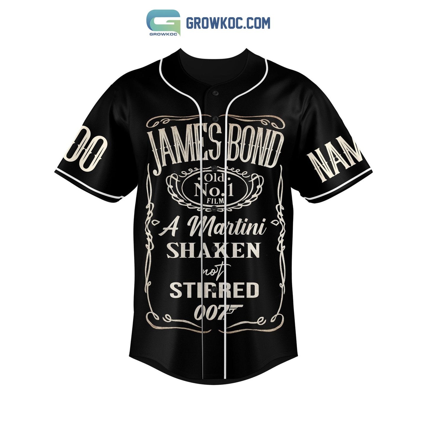 James Bond Connery Sean Secret Agent 007 60th Anniversary Personalized Baseball Jersey Unisex T-shirt, Sweatshirt, Hoodie, Long Sleeve Tee - T-Shirt, Sweatshirt, Hoodie