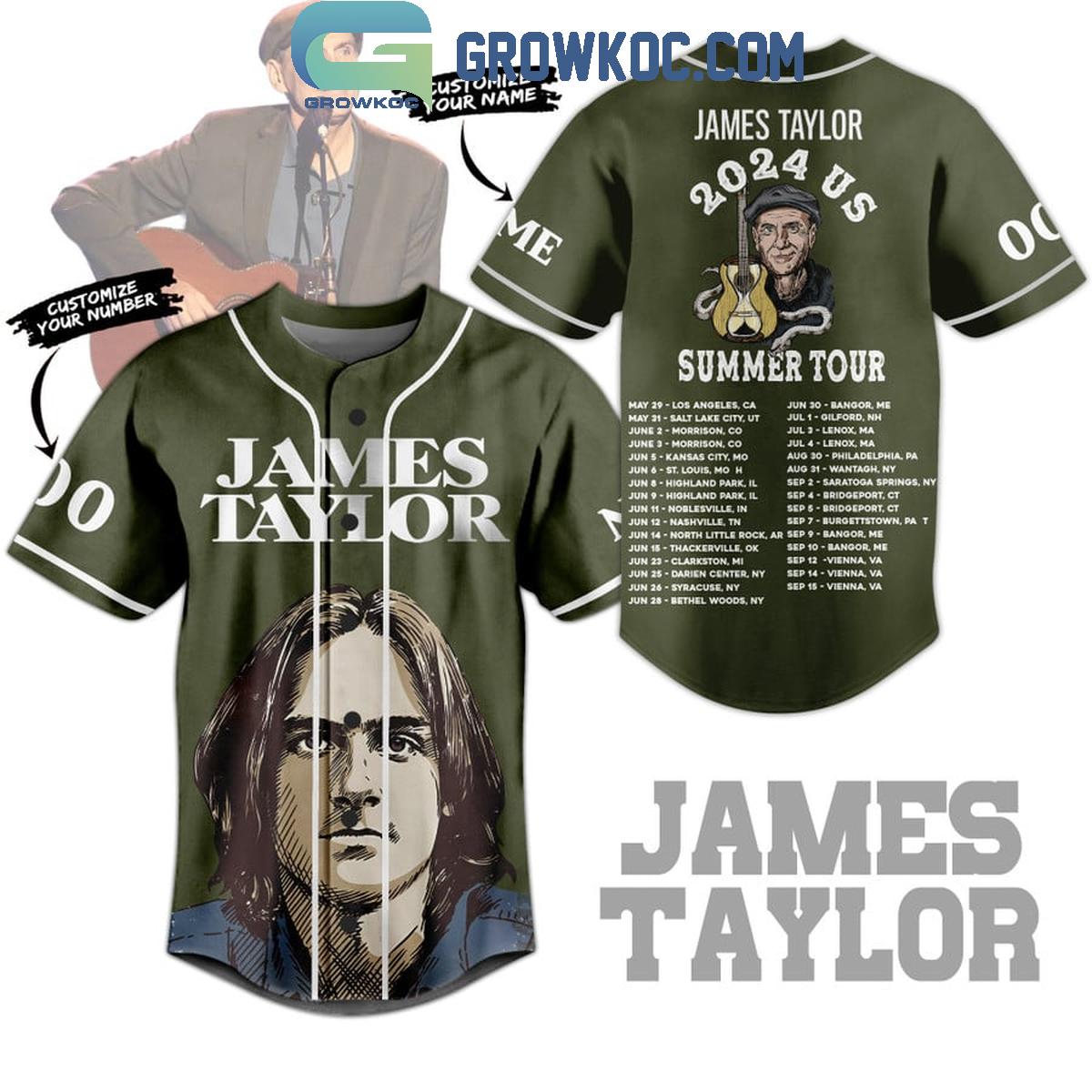 James Taylor 2024 Us Summer Tour 2024 Personalized Baseball Jersey Unisex T-shirt, Sweatshirt, Hoodie, Long Sleeve Tee - T-Shirt, Sweatshirt, Hoodie