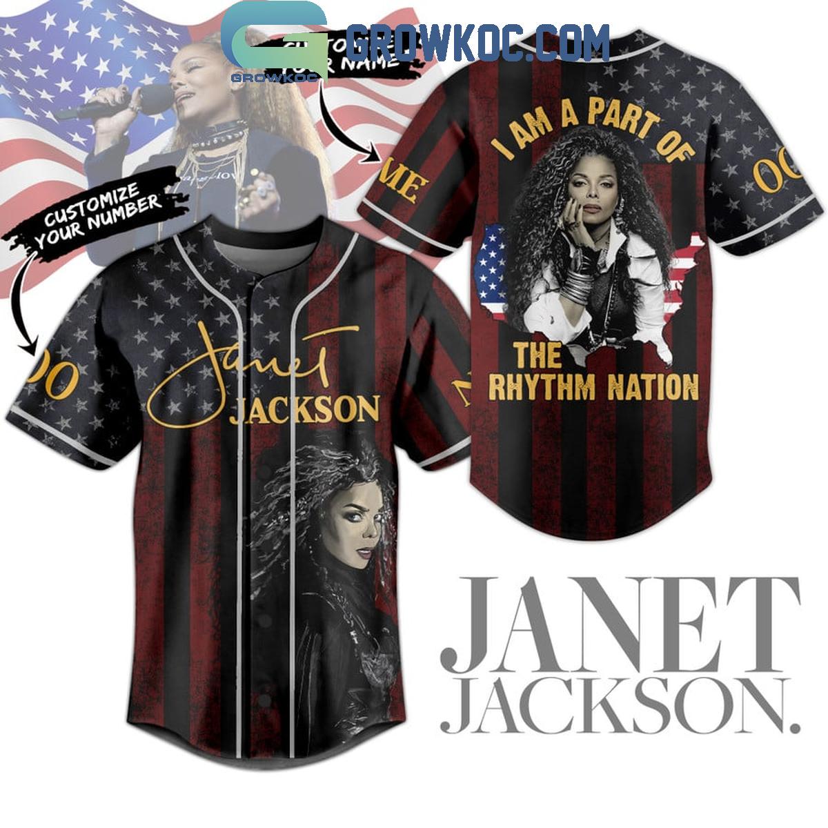 Janet Jackson I Am A Part Of The Rhythm Nation Personalized Baseball Jersey Unisex T-shirt, Sweatshirt, Hoodie, Long Sleeve Tee - T-Shirt, Sweatshirt, Hoodie