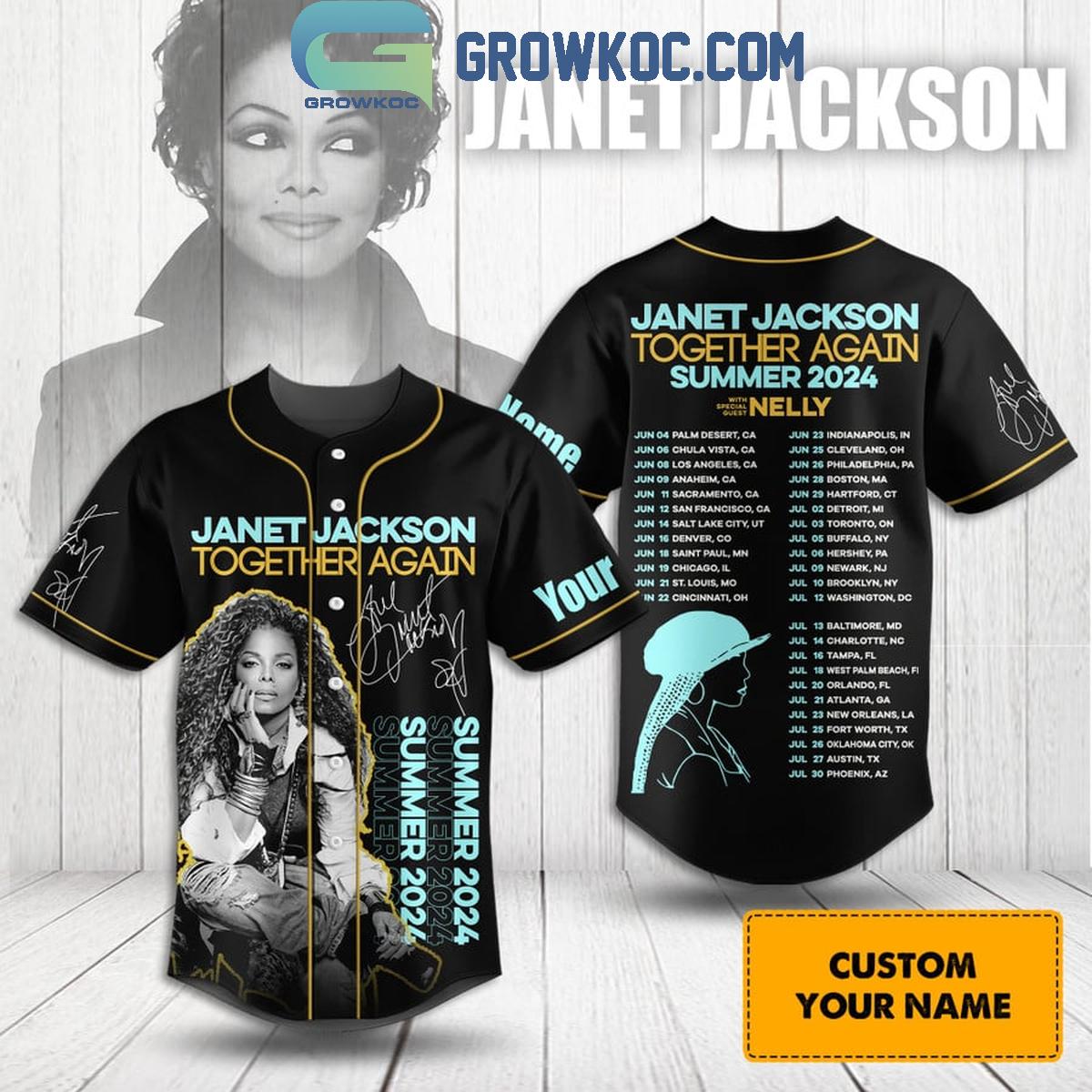 Janet Jackson Together Again Summer 2024 Personalized Baseball Jersey Unisex T-shirt, Sweatshirt, Hoodie, Long Sleeve Tee - T-Shirt, Sweatshirt, Hoodie