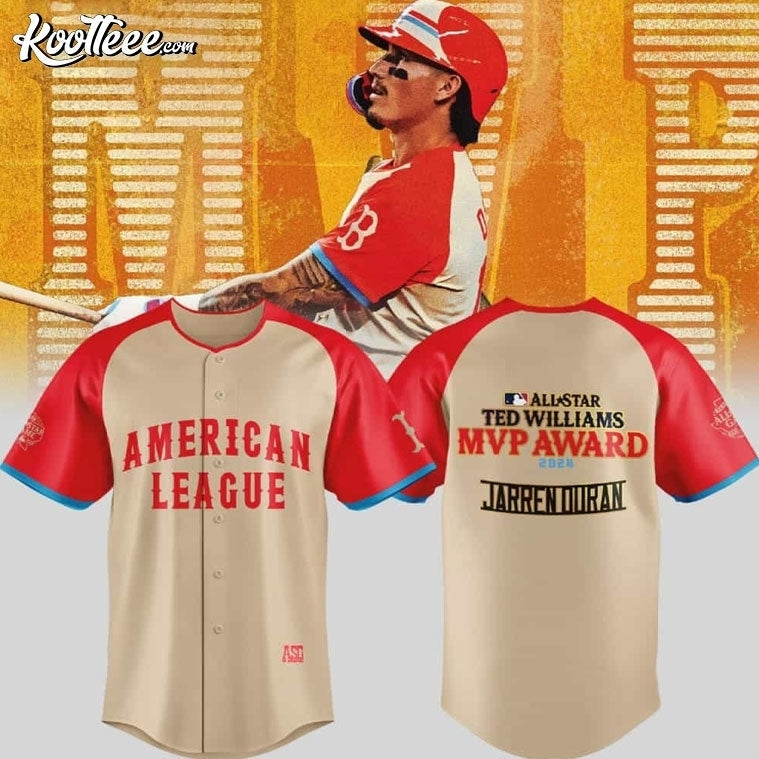 Jarren Duran Red Sox All Star Ted Williams MVP Awards 2024 Baseball Jersey Unisex T-shirt, Sweatshirt, Hoodie, Long Sleeve Tee - T-Shirt, Sweatshirt, Hoodie