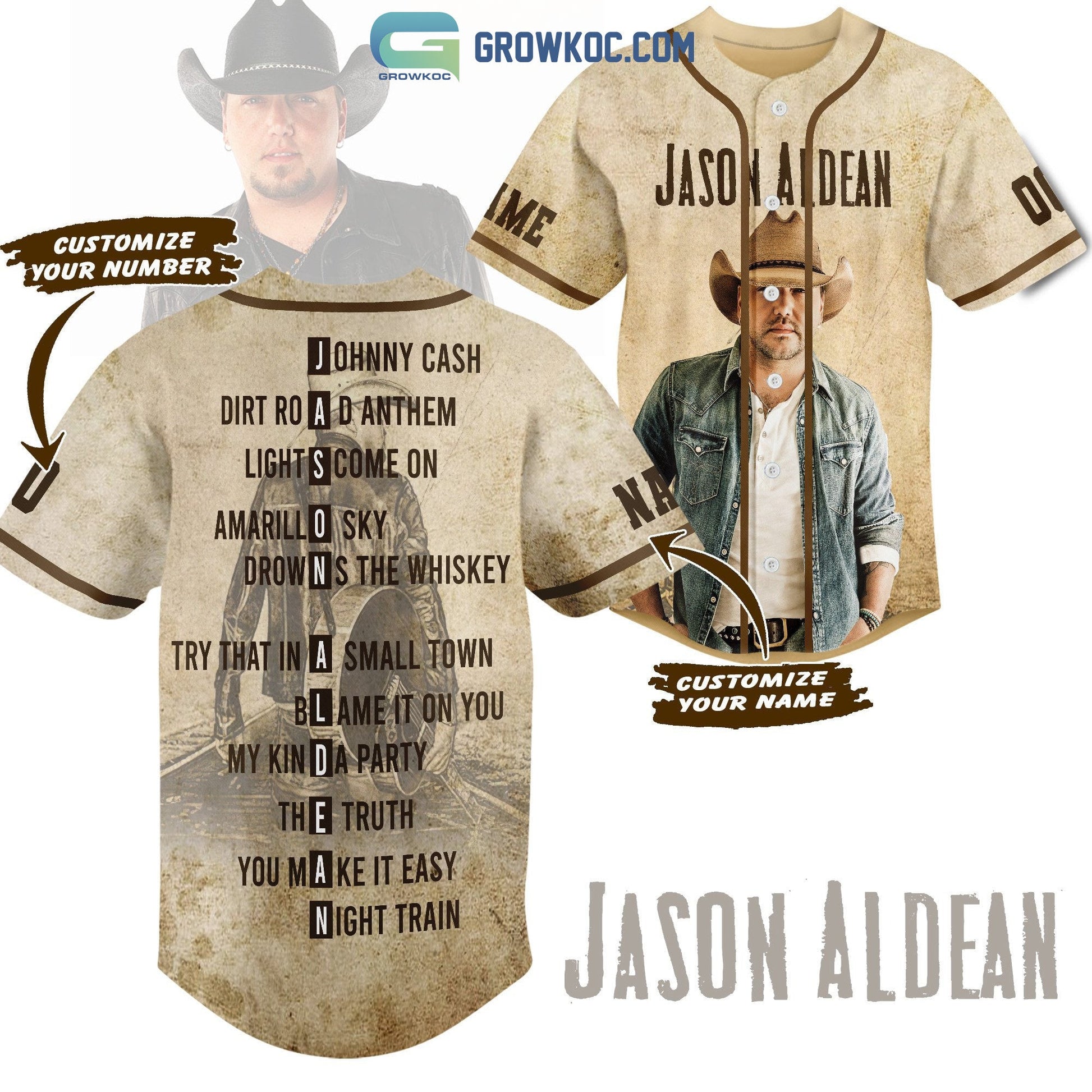 Jason Aldean All Album Personalized Baseball Jersey Unisex T-shirt, Sweatshirt, Hoodie, Long Sleeve Tee - T-Shirt, Sweatshirt, Hoodie