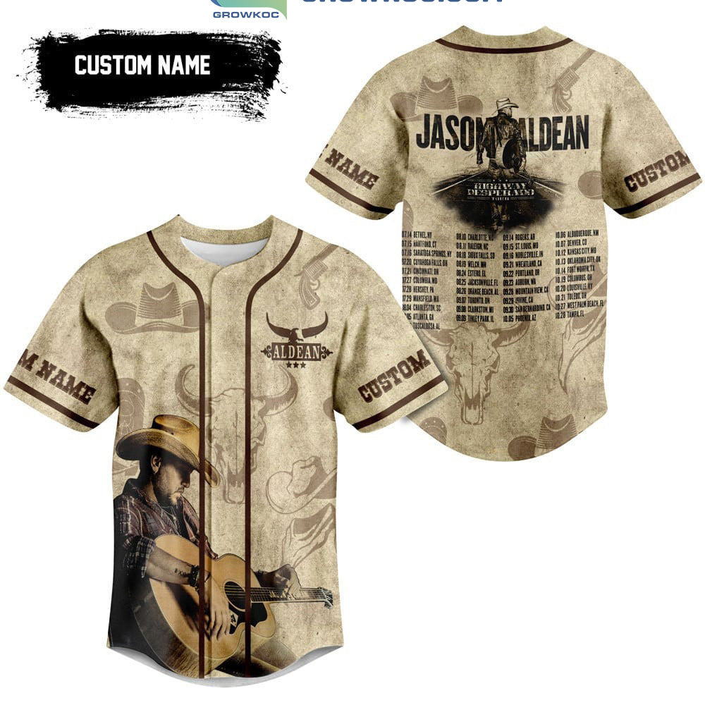Jason Aldean Highway Desperado Tour 2023 Personalized Baseball Jersey Unisex T-shirt, Sweatshirt, Hoodie, Long Sleeve Tee - T-Shirt, Sweatshirt, Hoodie