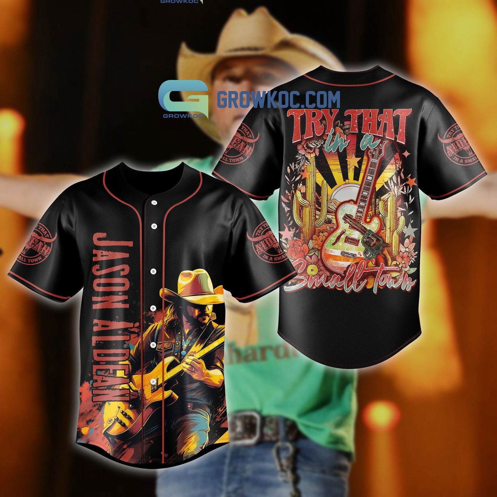 Jason Aldean Try That In A Small Town Black Design Art Baseball Jersey Unisex T-shirt, Sweatshirt, Hoodie, Long Sleeve Tee - T-Shirt, Sweatshirt, Hoodie