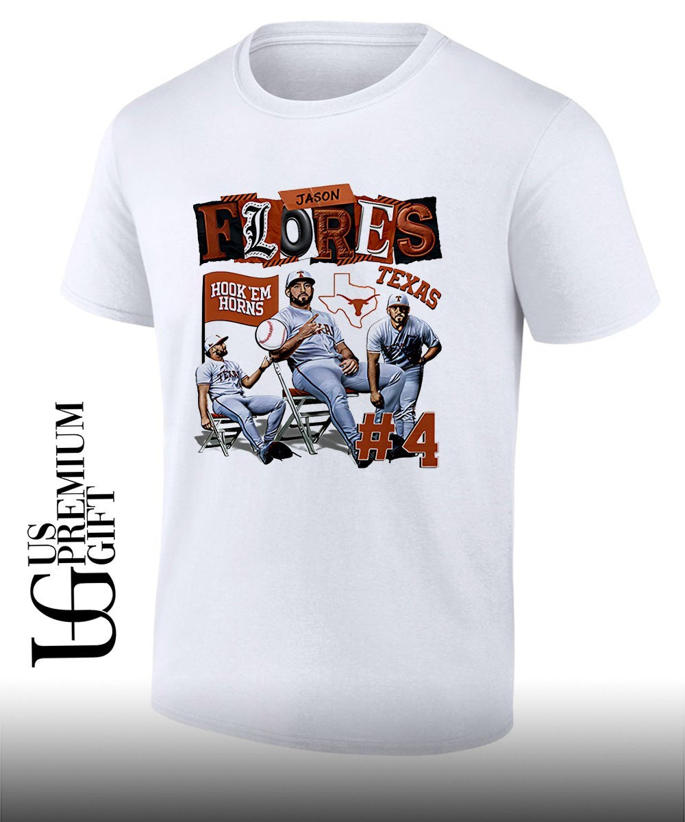 Jason Flores player Texas Longhorns NCAA Baseball youth Collage shirt Unisex T-shirt, Sweatshirt, Hoodie, Long Sleeve Tee - T-Shirt, Sweatshirt, Hoodie