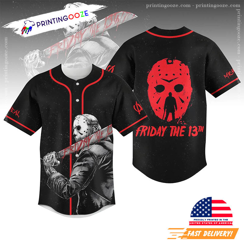 Jason Voorhees Friday The 13th Baseball Jersey Unisex T-shirt, Sweatshirt, Hoodie, Long Sleeve Tee - T-Shirt, Sweatshirt, Hoodie