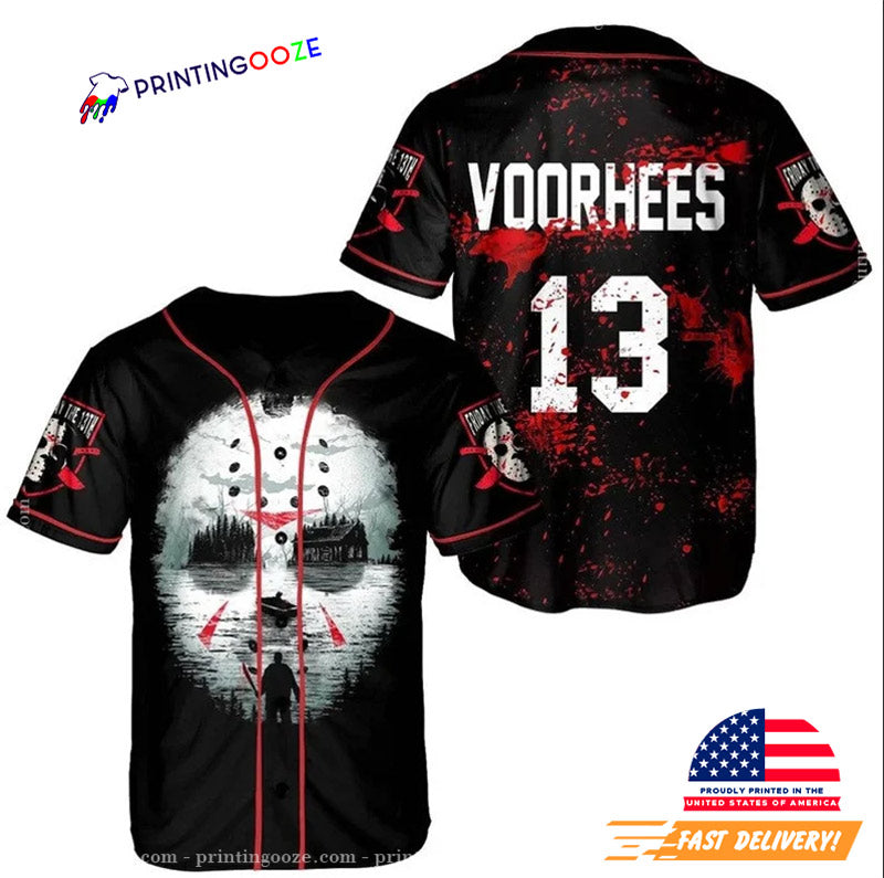Jason Voorhees Friday The 13th Custom Baseball Jersey Unisex T-shirt, Sweatshirt, Hoodie, Long Sleeve Tee - T-Shirt, Sweatshirt, Hoodie