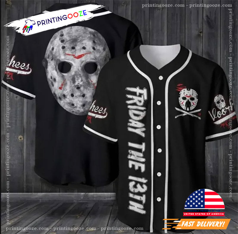 Jason Voorhees Mask Friday The 13th Movie Baseball Jersey Unisex T-shirt, Sweatshirt, Hoodie, Long Sleeve Tee - T-Shirt, Sweatshirt, Hoodie