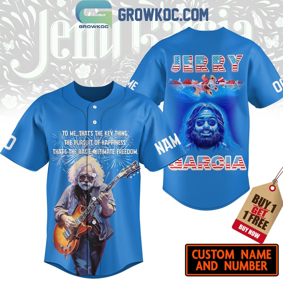 Jerry Garcia Grateful Dead The Pursuit Of Happiness Personalized Baseball Jersey Unisex T-shirt, Sweatshirt, Hoodie, Long Sleeve Tee - T-Shirt, Sweatshirt, Hoodie