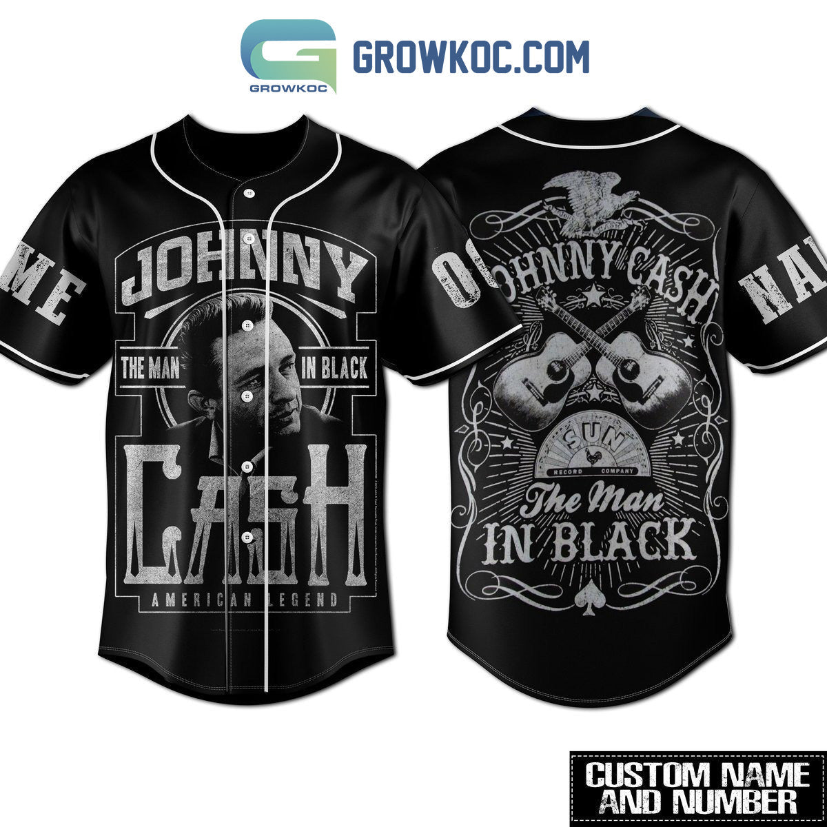 Johnny Cash The Man In Black American Legend Personalized Baseball Jersey Unisex T-shirt, Sweatshirt, Hoodie, Long Sleeve Tee - T-Shirt, Sweatshirt, Hoodie