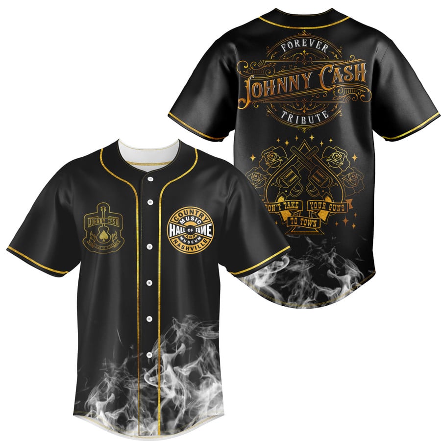 Johnny Cash Forever Tribute Dont Take Your Guns To Town Baseball Jersey Unisex T-shirt, Sweatshirt, Hoodie, Long Sleeve Tee - T-Shirt, Sweatshirt, Hoodie