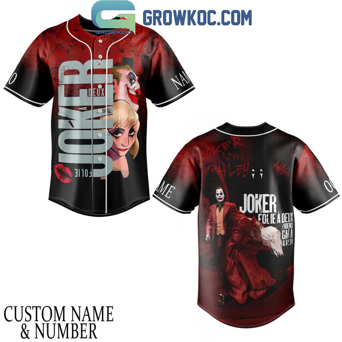 Joker Folie A Deux Phoenix Gaga 2024 Personalized Baseball Jersey Unisex T-shirt, Sweatshirt, Hoodie, Long Sleeve Tee - T-Shirt, Sweatshirt, Hoodie