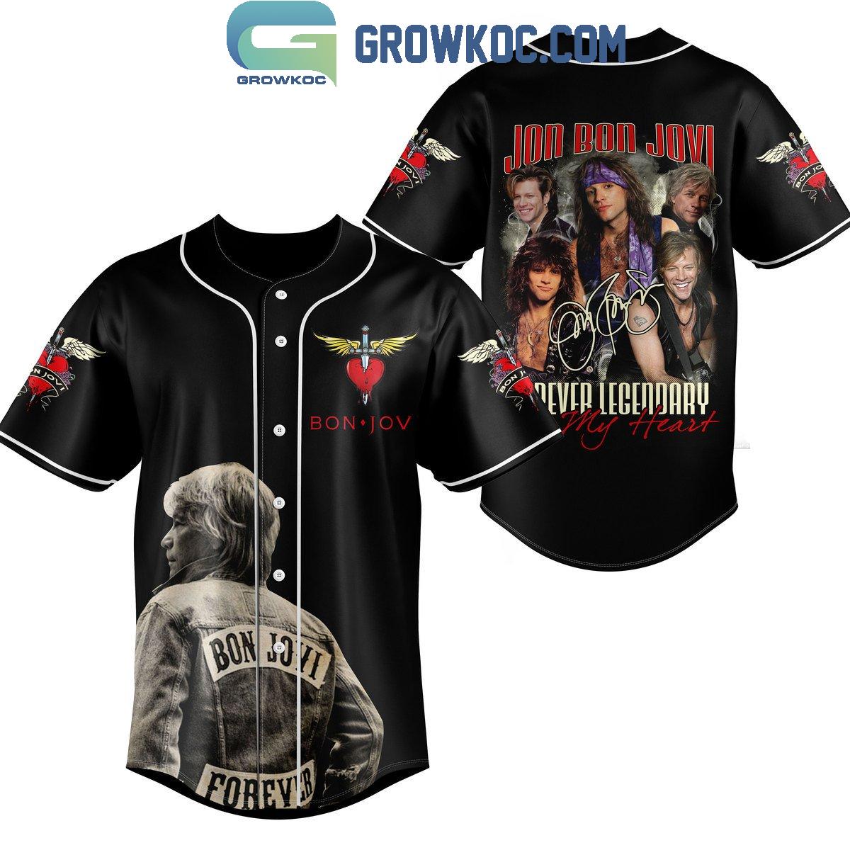Jon Bon Jovi Forever Legendary In My Heart Personalized Baseball Jersey Unisex T-shirt, Sweatshirt, Hoodie, Long Sleeve Tee - T-Shirt, Sweatshirt, Hoodie