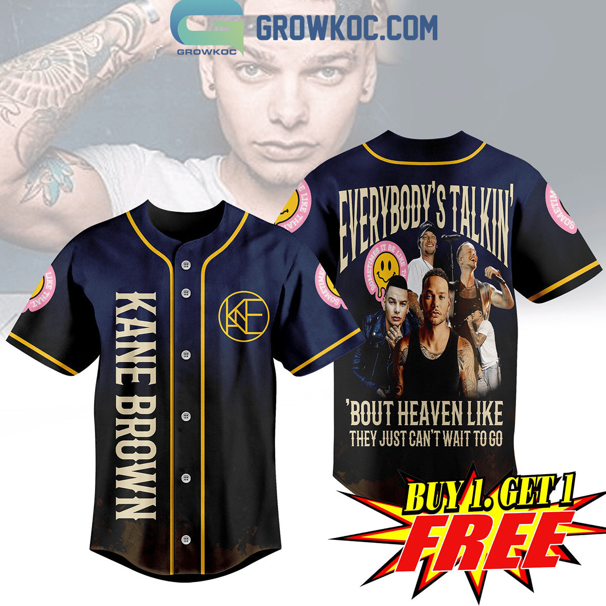 Kane Brown Everybodys Talkin Bout Heaven Like Personalized Baseball Jersey Unisex T-shirt, Sweatshirt, Hoodie, Long Sleeve Tee - T-Shirt, Sweatshirt, Hoodie