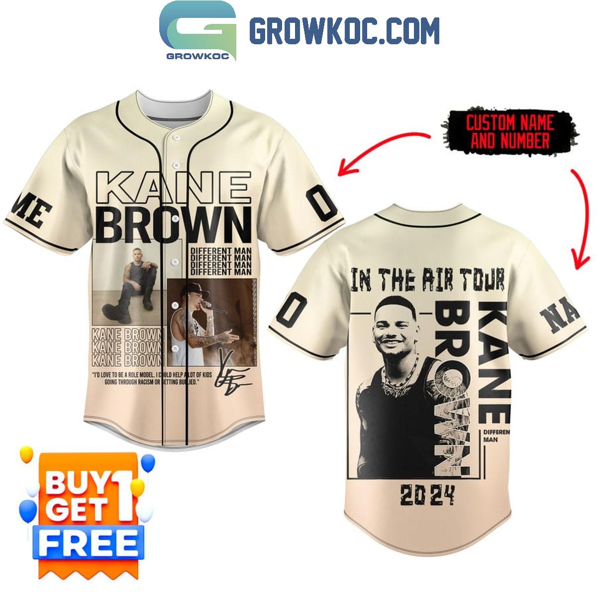 Kane Brown In The Air Tour 2024 Personalized Baseball Jersey Unisex T-shirt, Sweatshirt, Hoodie, Long Sleeve Tee - T-Shirt, Sweatshirt, Hoodie