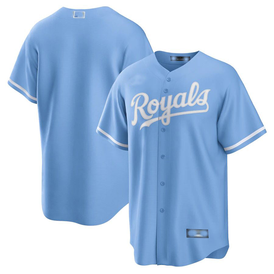 Kansas City Royals Light Blue Alternate Replica Team Logo Jersey Baseball Jerseys baseball jersey product view 1