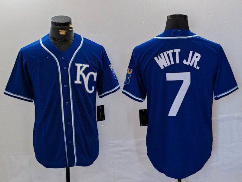 Kansas City Royals #7 Bobby Witt Jr Royal Cool Base Stitched Baseball Jersey baseball jersey product view 1